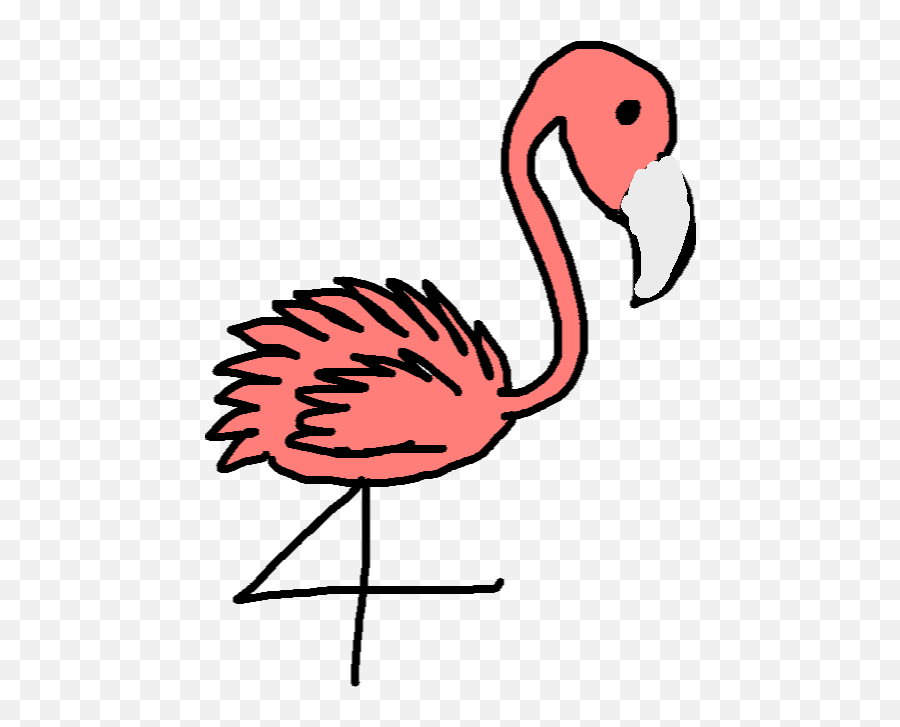 Flamingo - Drawing Copy Greater Flamingo Clipart Full Girly Emoji,Flamingos Clipart