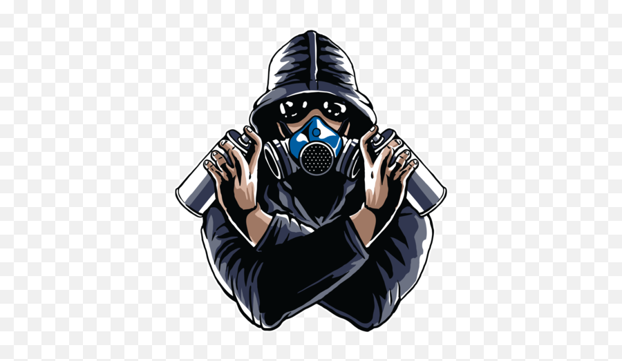Grafitti Artist Wearing Gas Mask - Graffiti Gas Mask Art Emoji,Gas Mask Logo