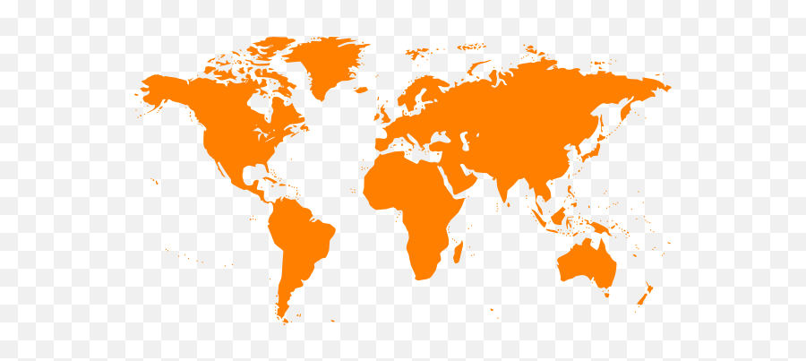 World Map - Orange Clip Art At Clkercom Vector Clip Art Map World Green Clipart Emoji,Orange Transparent