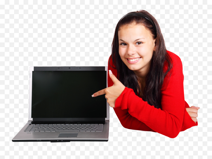 Young Girl With Laptop Transparent Png Image - Pngpix Lady With Laptop Png Emoji,Girl Png