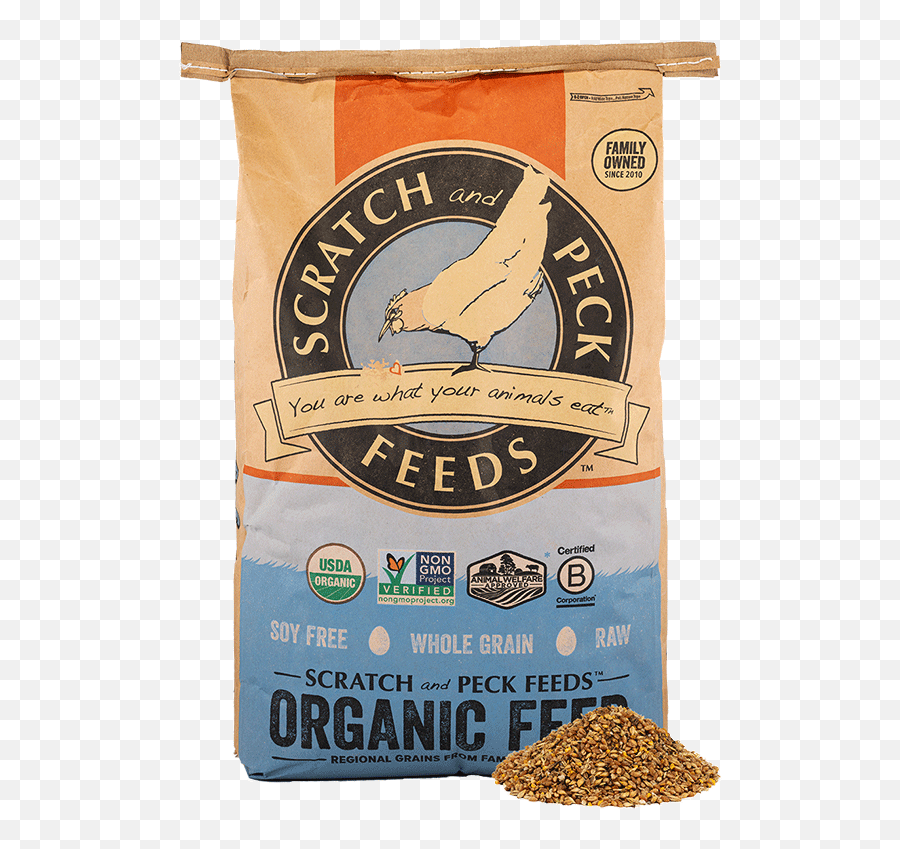 Organic Layer Feed 16 Protein Corn For Chickens U0026 Ducks - Scratch And Peck Emoji,Non Gmo Project Logo