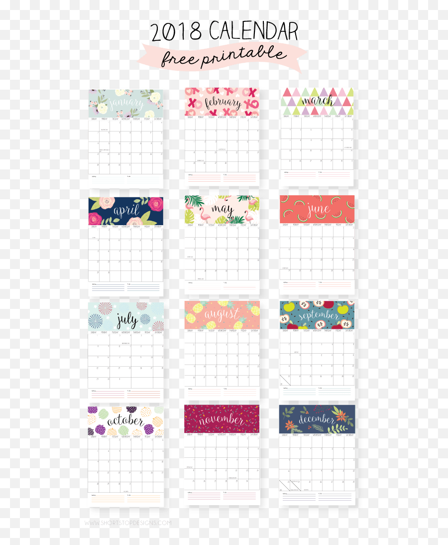 2018 Printable Calendar 2018 Printable Calendar Calendar - Printable Calendar Cute Emoji,2018 Calendar Png