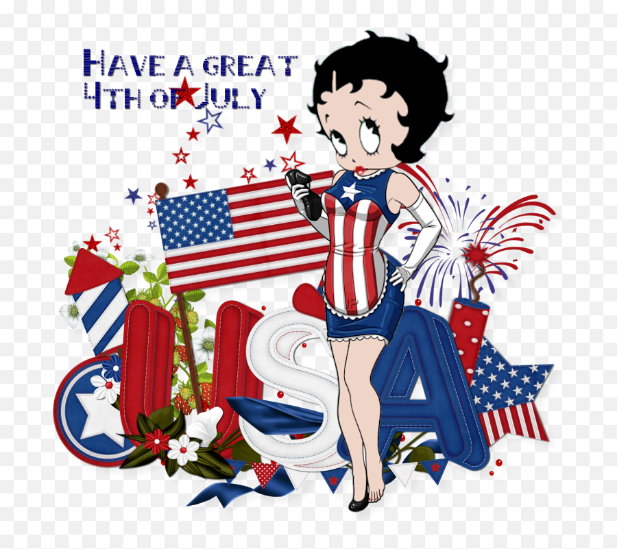 Betty Boop In Red White And Blue - Made In Usa Clipart Emoji,Made In The Usa Png