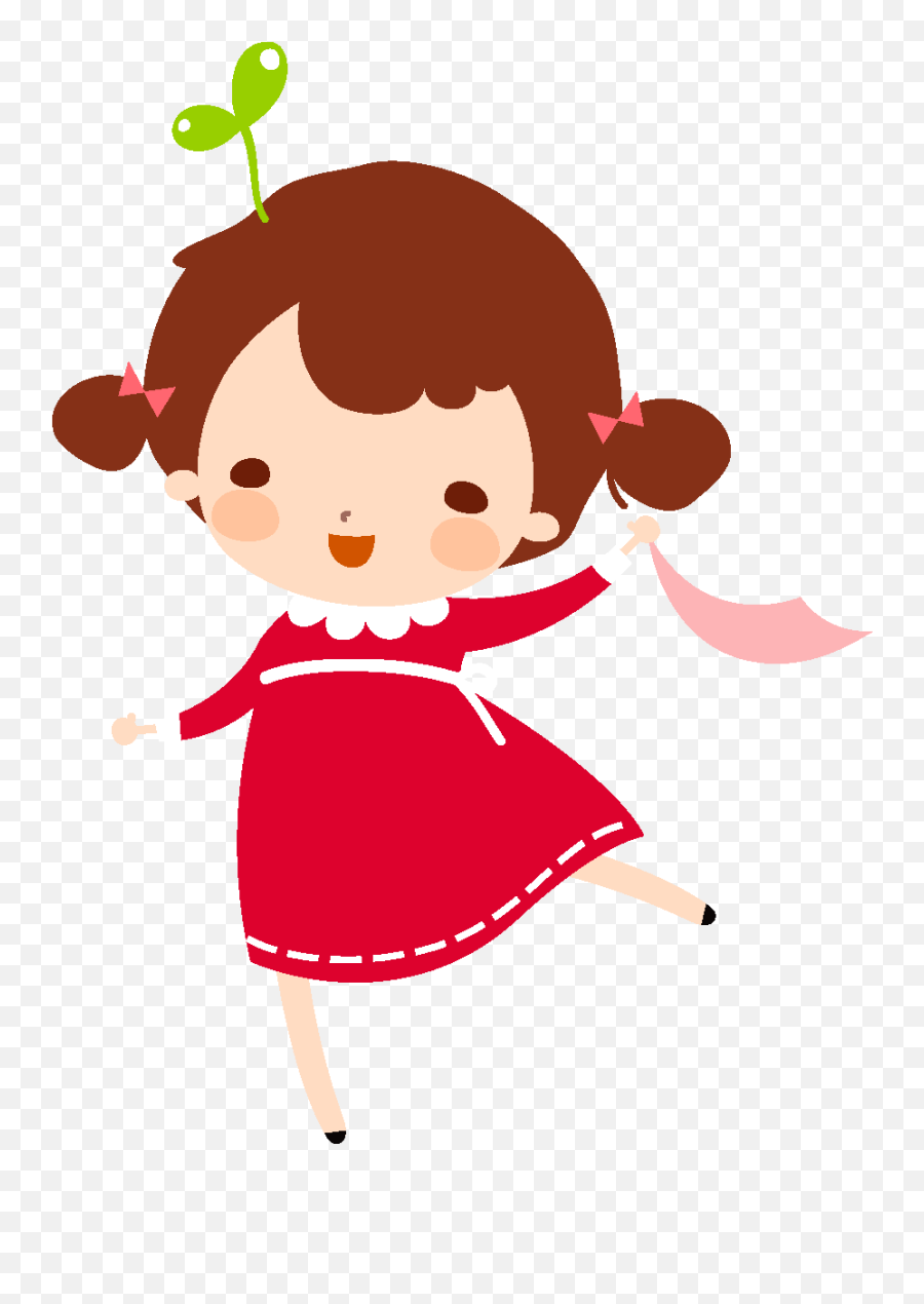Download Cartoon Cute Girl Playing Element - Music Kids Emoji,Girl Playing Clipart