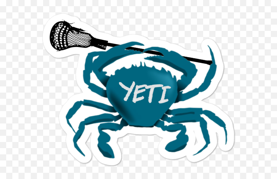 Yeti Blue Crab Lacrosse Sticker Emoji,Blue Crab Png