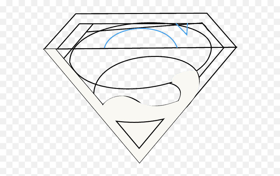 How To Draw Superman Logo Easy Step - Bystep Drawing Guides Vertical Emoji,Superman Logo