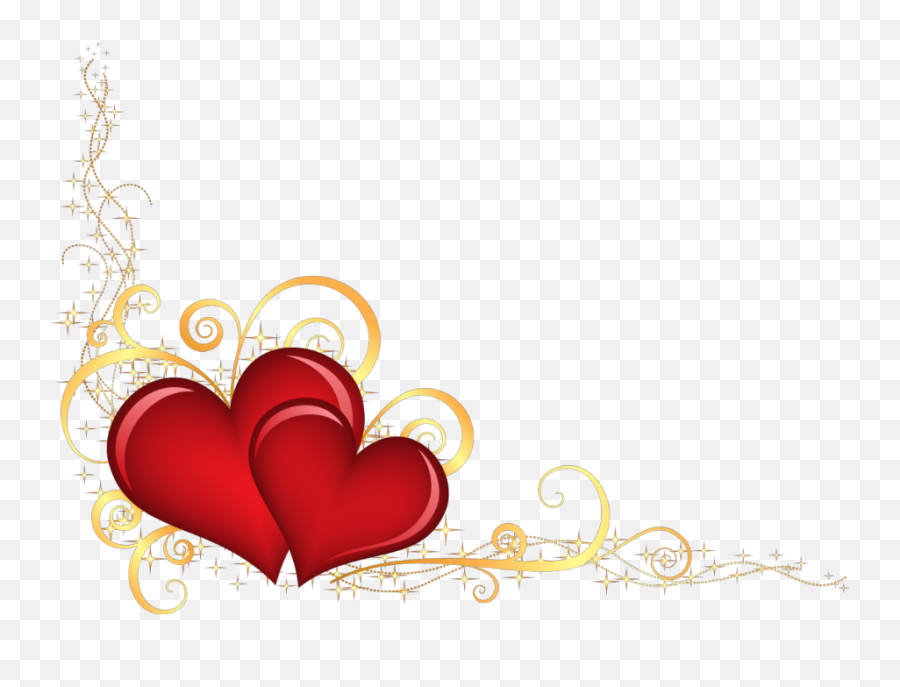 Mq Red Gold Heart Hearts Border Borders - Hearts Transparent Free Valentines Day Clipart Borders Emoji,Hearts Transparent