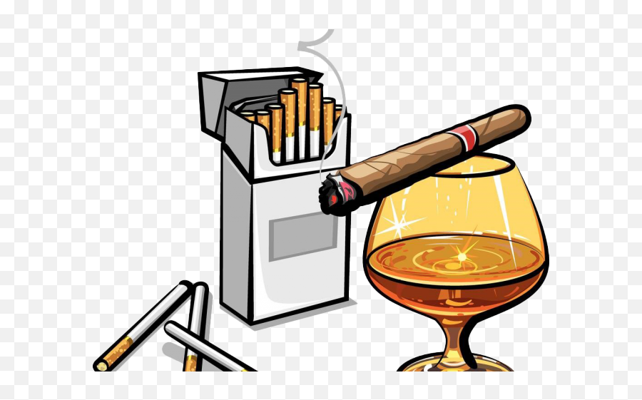 Tobacco Clipart Cigarette Alcohol - Whiskey And Cigar Smoke And Alcohol Png Emoji,Cigar Png