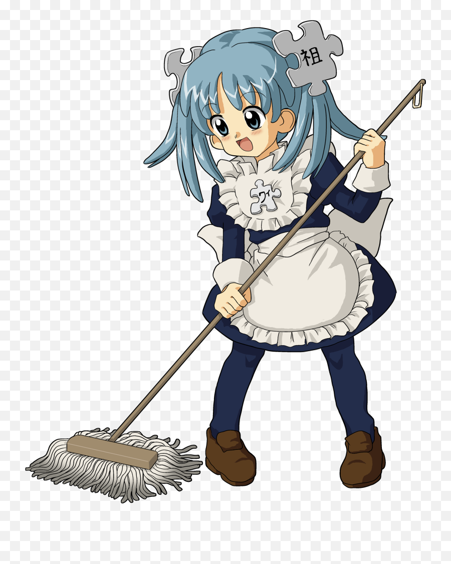 Mop Clipart Mop Cleaning Mop Mop - Anime Cleaning Lady Emoji,Mop Clipart