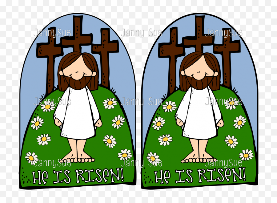 Library Of Cross Clipart Library Stock For Easter Png Files - Melonheadz He Is Risen Emoji,Religious Easter Clipart