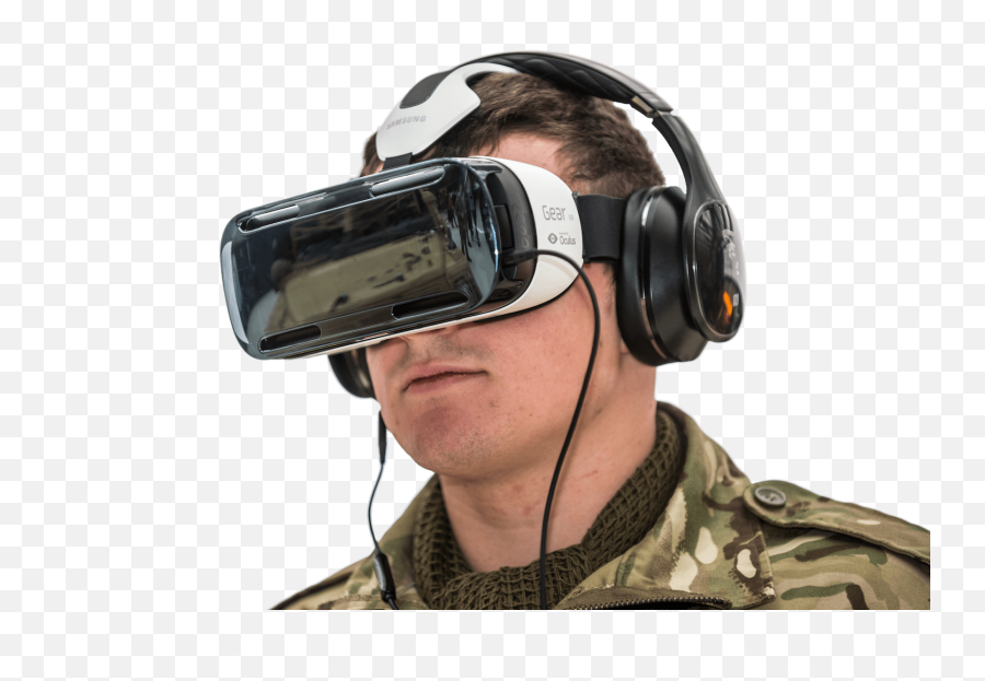 Solider Wearing A Vr Headset And - Hmd Meaning Emoji,Vr Headset Png