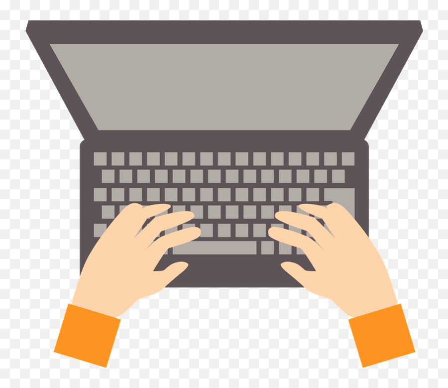 Hands Are Typing On A Laptop Computer Clipart Free Download - Typing Clipart Emoji,Computer Clipart
