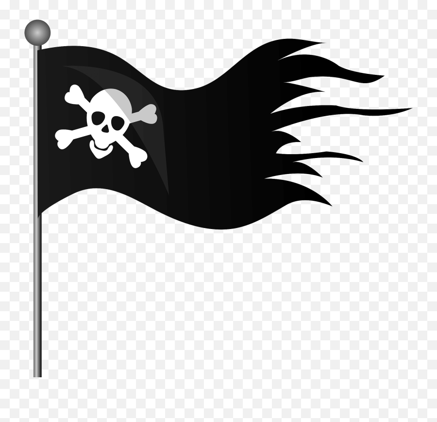 Jolly Roger Pirate Flag Clipart Free Download Transparent - Jolly Roger Flag Clipart Emoji,Flag Clipart Black And White