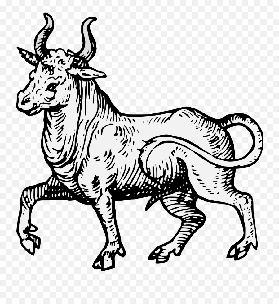 Bull - Traceable Heraldic Art Heraldic Bull Emoji,Bull Horns Png