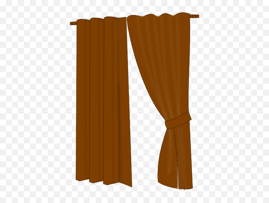 Brown Curtains Clip Art At Clker - Cartoon Closed Window Curtains Emoji,Curtains Clipart