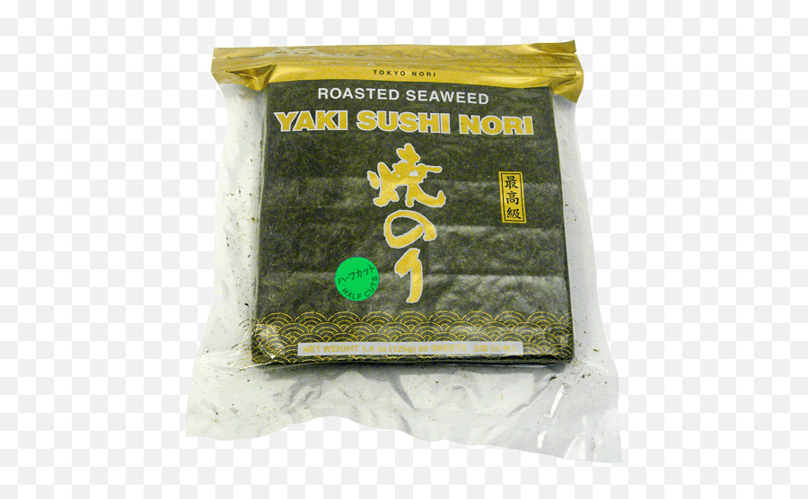 Yaki Sushi Nori Roasted Seaweed Gold 1000 Half Sheets Emoji,Transparent Sheets