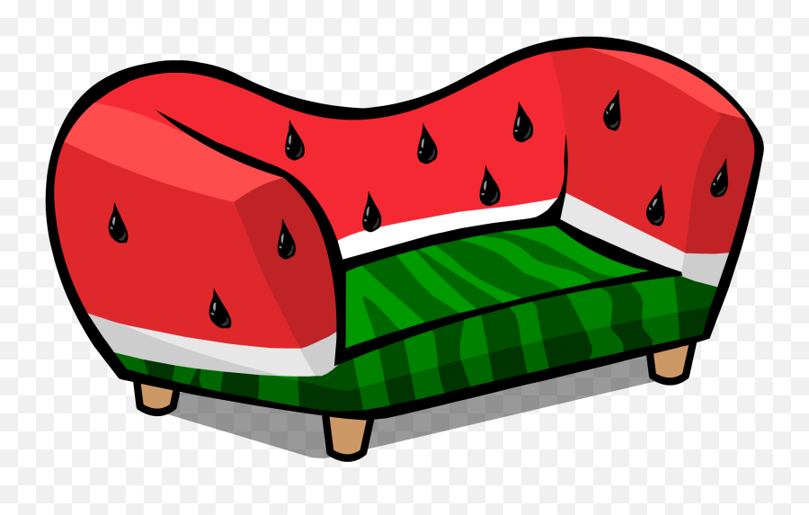Cartoon Couch Png - Sofa Clipart Pixel Art Cartoon Sofa Club Penguin Watermelon Sofa Emoji,Couch Png