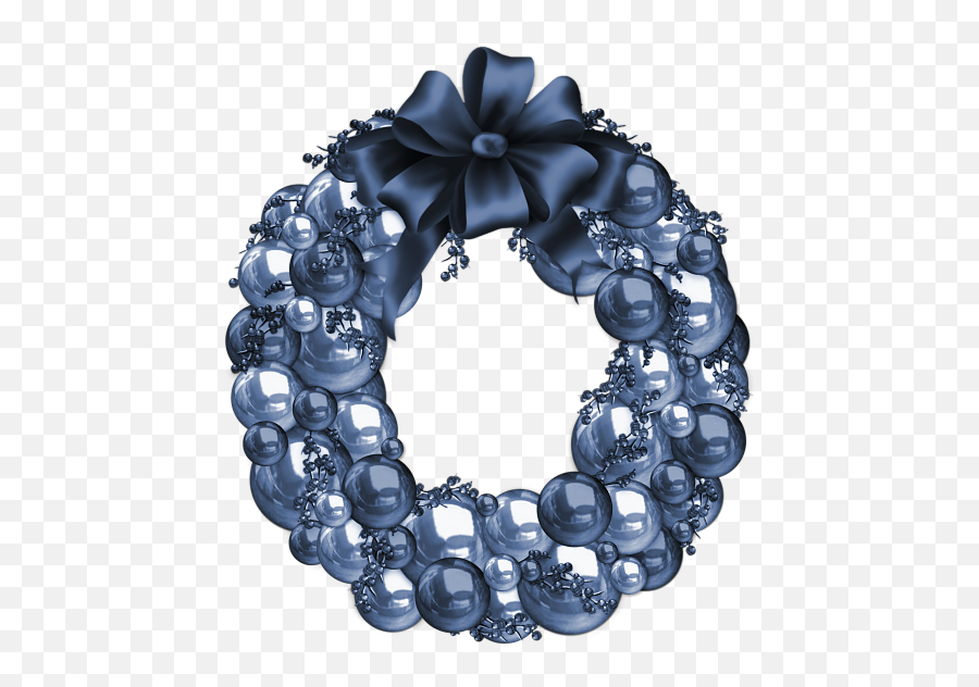 Blue Christmas Wreath Png - Blue Christmas Wreath Transparent Emoji,Christmas Wreath Png