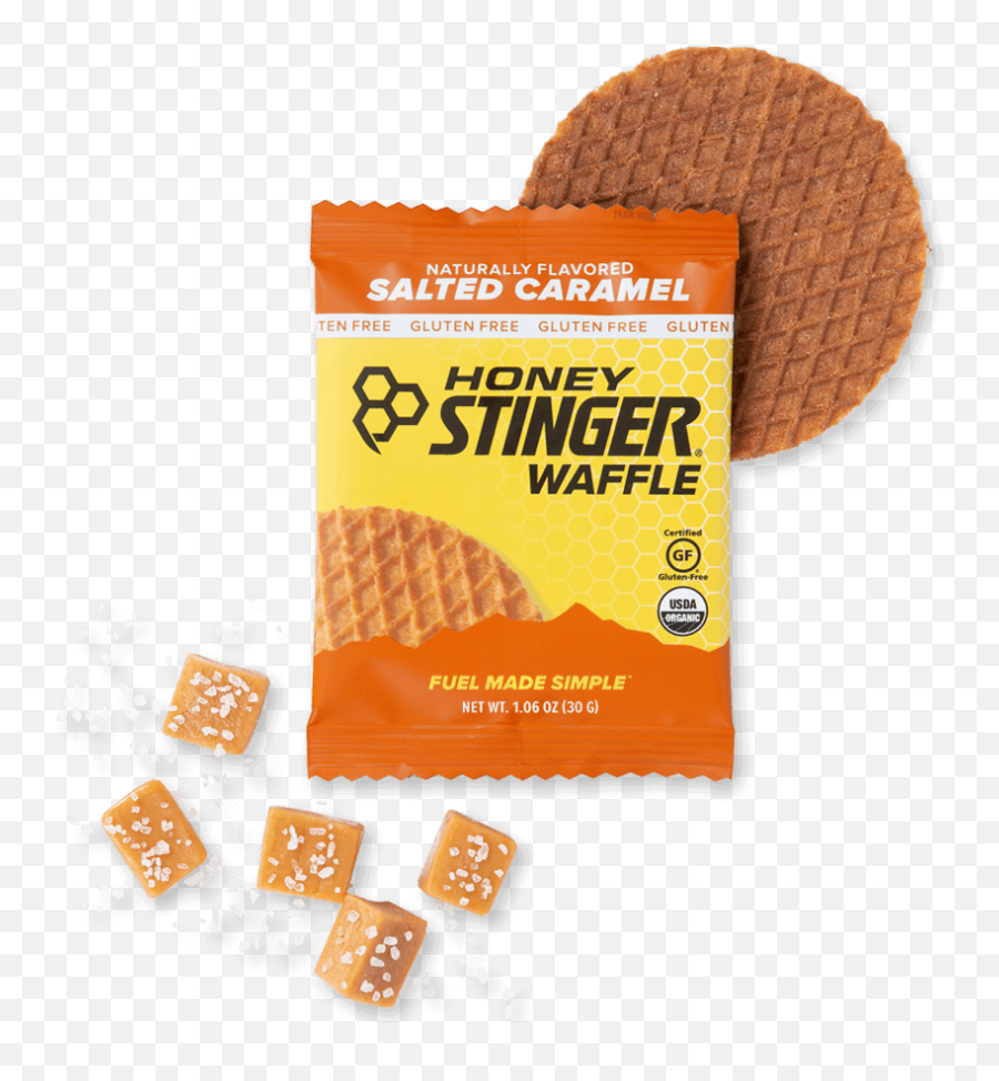 Salted Caramel Gluten - Free Waffle Box Of 16 Honey Stinger Emoji,Honey Stinger Logo
