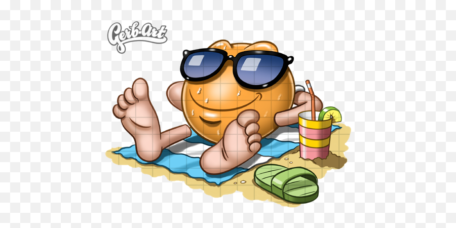 Smiley - Sunbathing Sunbathing Smiley 500x400 Png Happy Emoji,Smiley Png