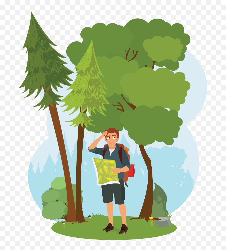 Hunter In Woods Clipart - Man In Woods Cartoon Emoji,Woods Clipart