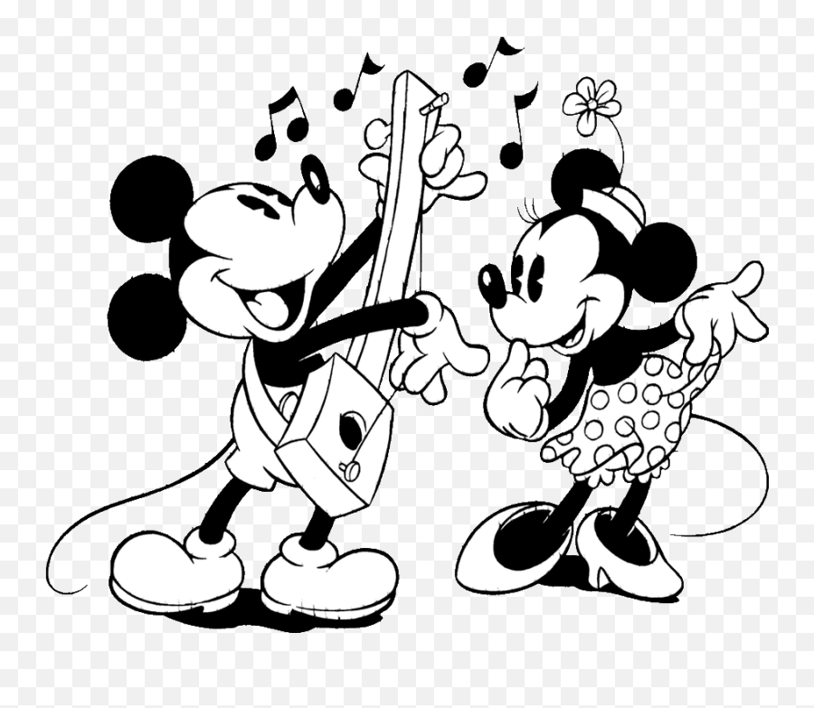 Free Mickey And Minnie Mouse Black And White Download Free - Cigar Box Guitar Cartoons Emoji,Mickey Clipart