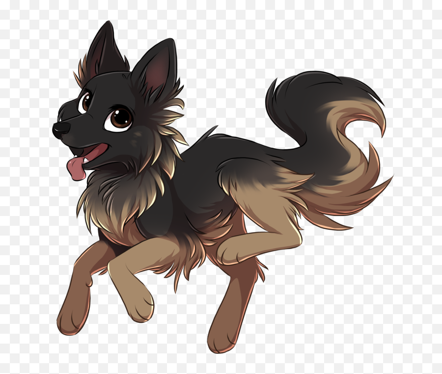 Drawn German Shepherd Kawaii - Transparent German Shepherd German Shepherd Anime Dogs Emoji,Kawaii Transparent