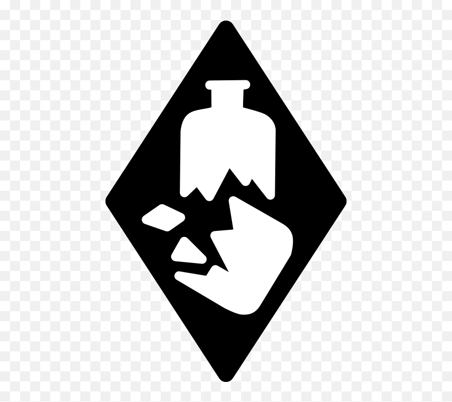 Diamond With Broken Bottle - Broken Glass Hazard Symbol Broken Glass Safety Symbol Emoji,Hazard Logo