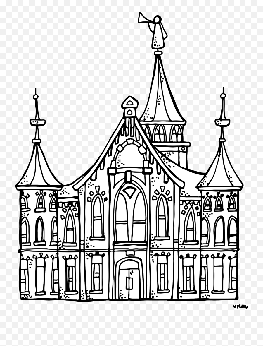 City Clipart Black And White Png - Lds Temple Clipart Salt Lds Clip Art Temple Provo City Center Emoji,City Clipart
