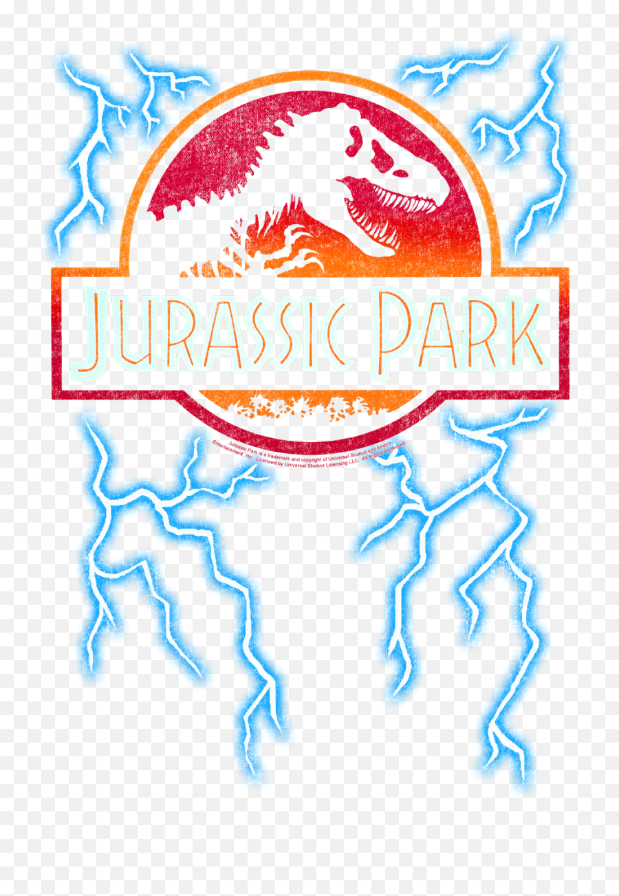 Jurassic Park Lightning Logo Menu0027s Premium Slim Fit T - Shirt Language Emoji,Lightning Logo