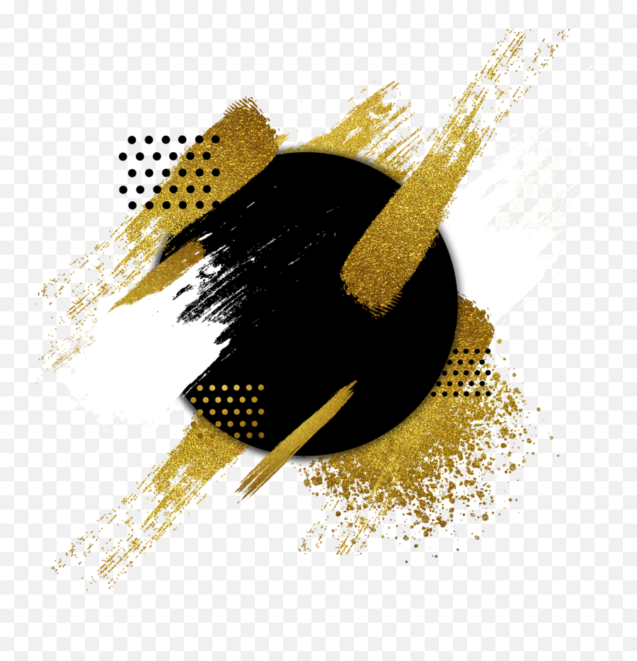 Geometric Gold Paint Sticker By Candace Kee Emoji,Gold Splash Png