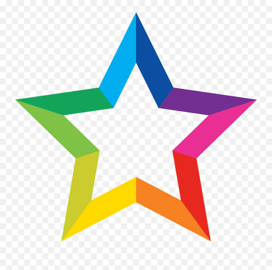 Free Rainbow Star Png With Transparent - Colorful Star Emoji,Star Png