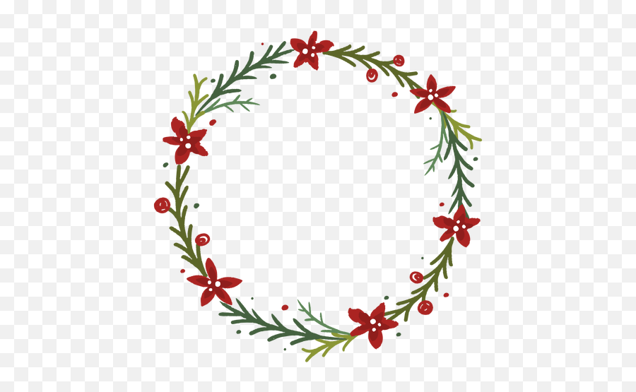 Flowery Christmas Wreath - Wreath Emoji,Wreath Transparent
