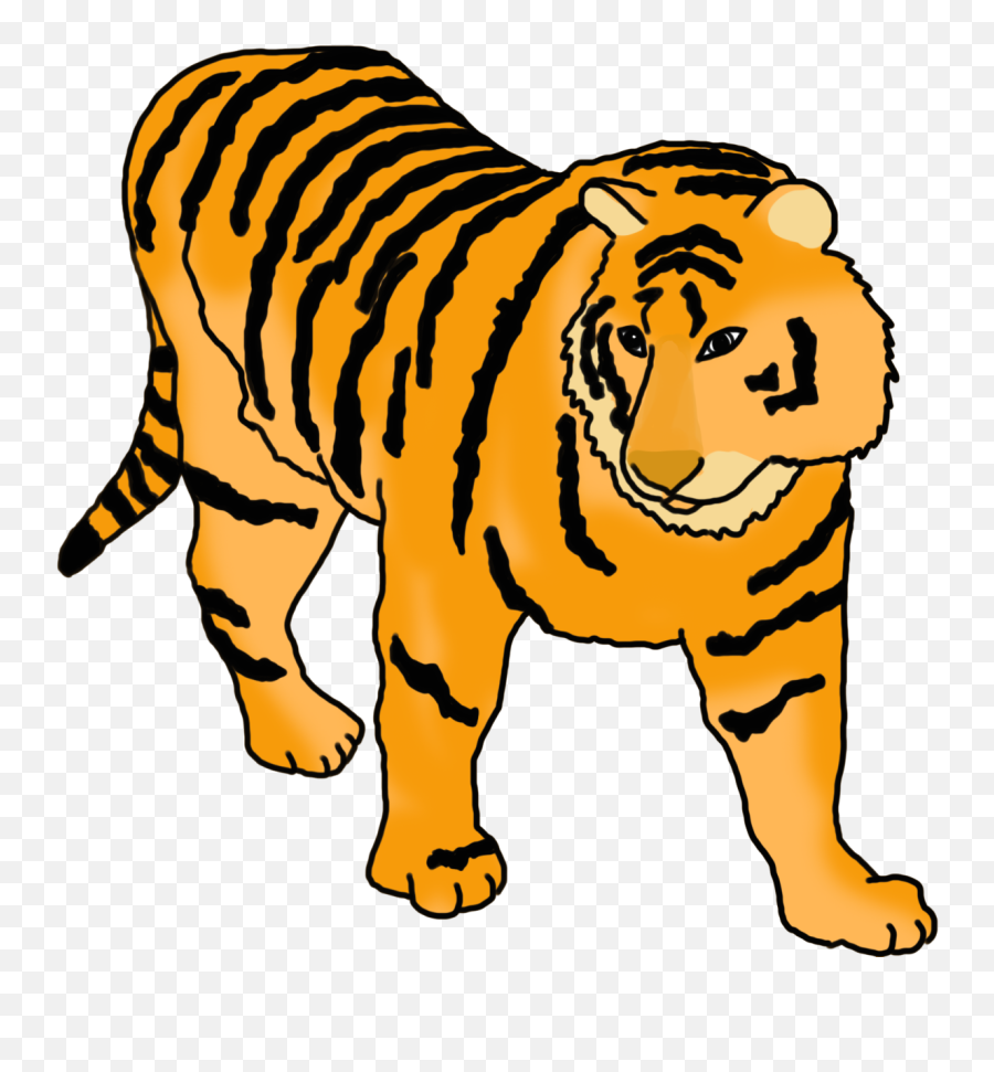 Tiger Clipart - Animal Figure Emoji,Tiger Stripes Clipart