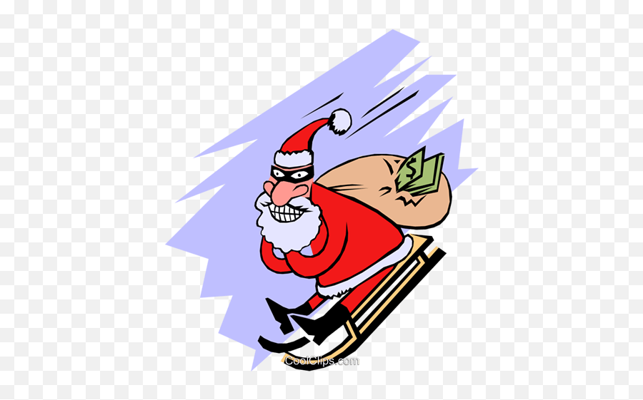 Santa With A Bag Of Loot Royalty Free Emoji,Steal Clipart
