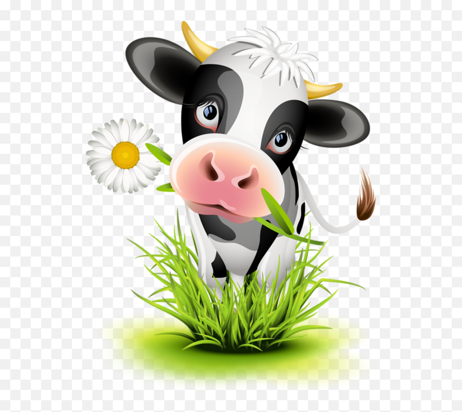 Cow Clipart Grass Cow Grass Transparent Free For Download - Cartoon Holstein Cow Emoji,Cow Clipart