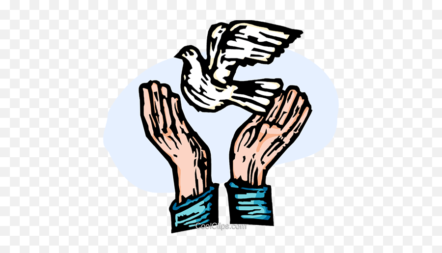 Hands Releasing A Peace Dove Royalty Free Vector Clip - Dove Emoji,Free Dove Clipart