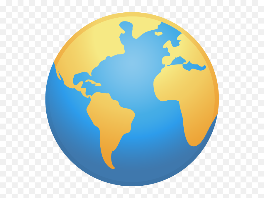 Blue World Map Png - Clipart World Map In Globe Emoji,Globe Clipart