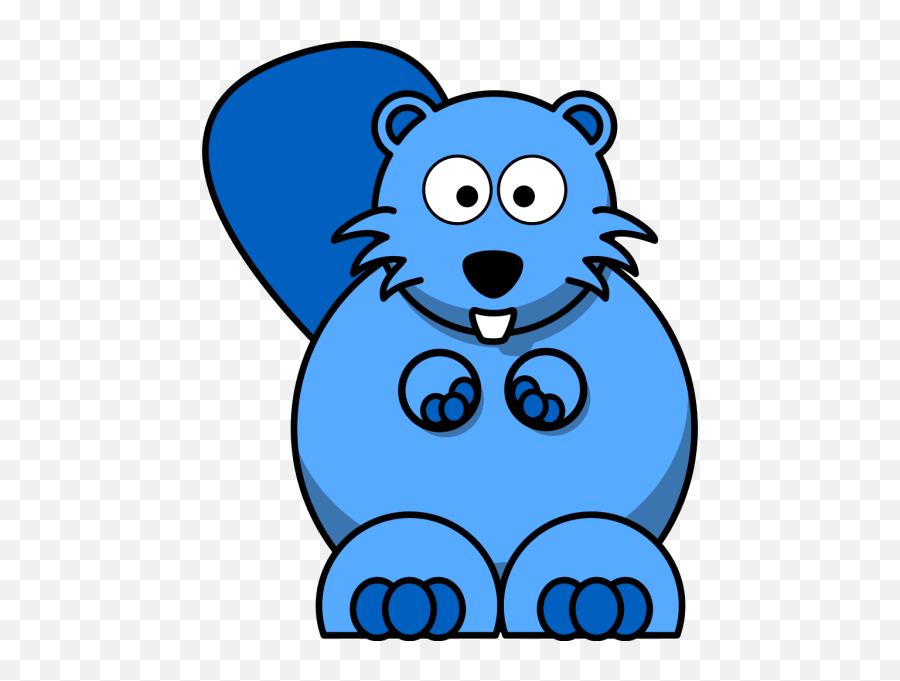Blue Beaver Clip Art At Clker - Clipart Beaver Cartoon Emoji,Beaver Clipart