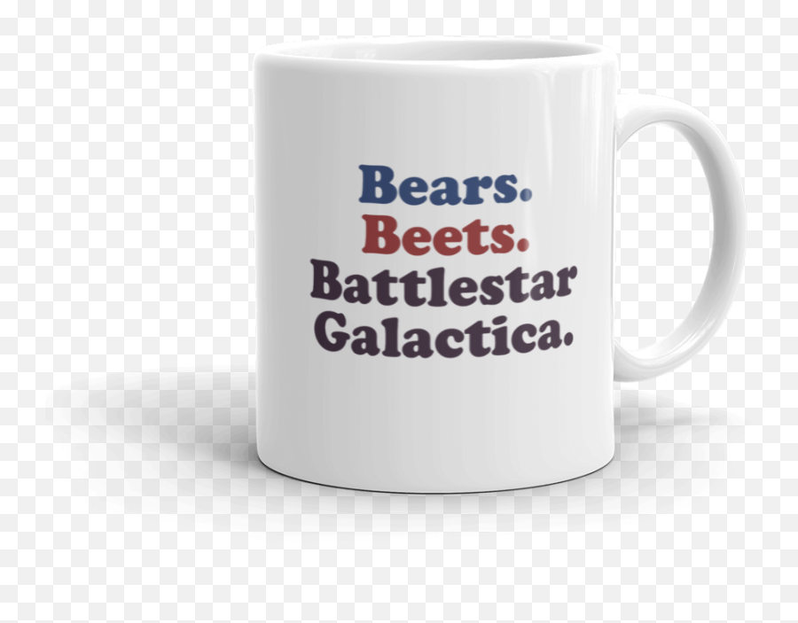 The Office Bears Beets Battlestar Galactica 11oz Mug - Magic Mug Emoji,Battlestar Galactica Logo