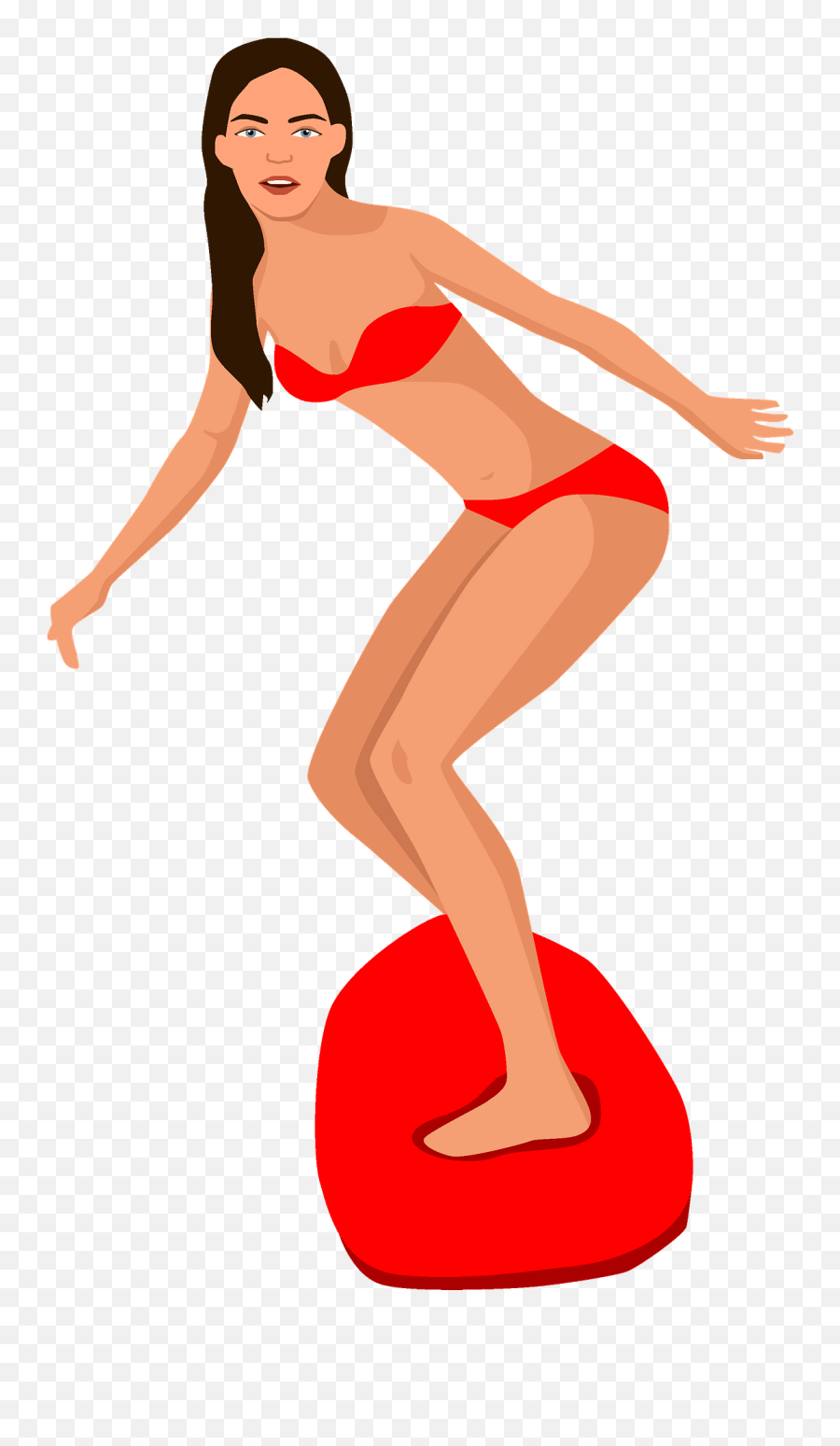 Surfing Girl Clipart Free Download Transparent Png Creazilla - Transparent Surfing Girl Clipart Emoji,Surfing Clipart