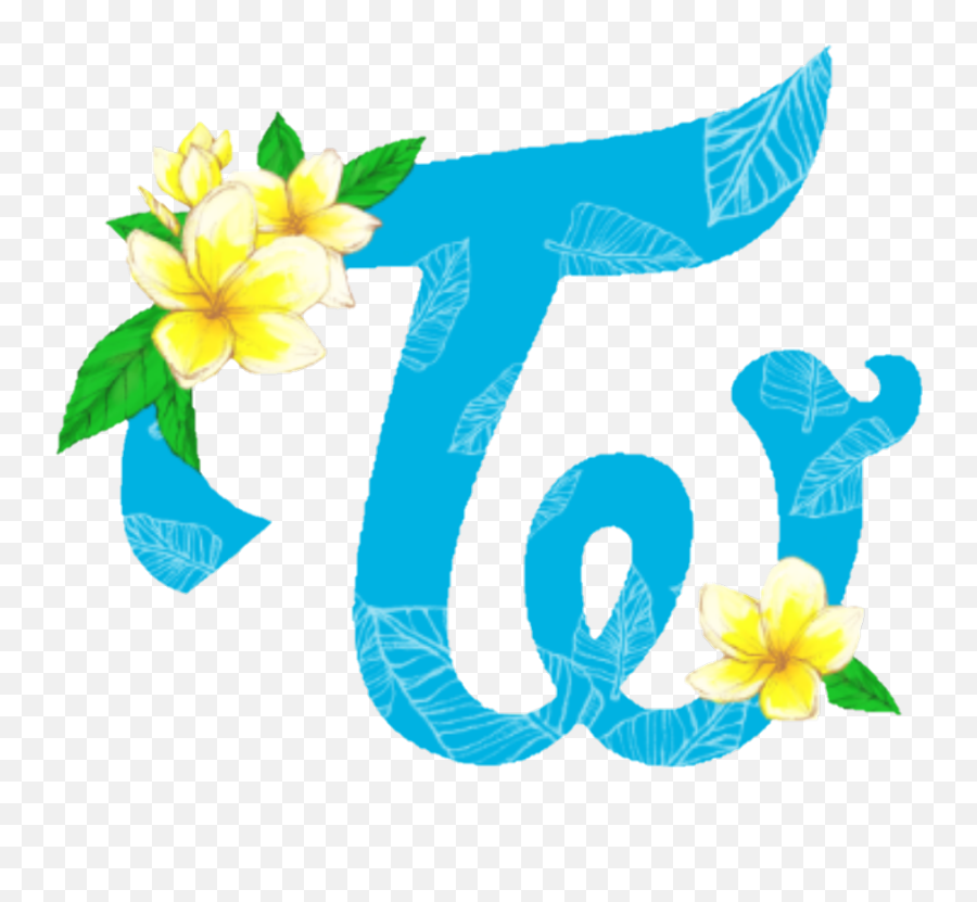 Twice Logo Hawaii Chaeyeong Sticker - Twice Blue Logo Png Emoji,Twice Logo