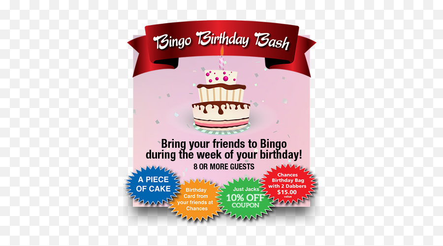 Bingo Birthday Bash Chances Casino Fort St John Bc - Personalized Birthday Cards Emoji,Birthday Bash Png