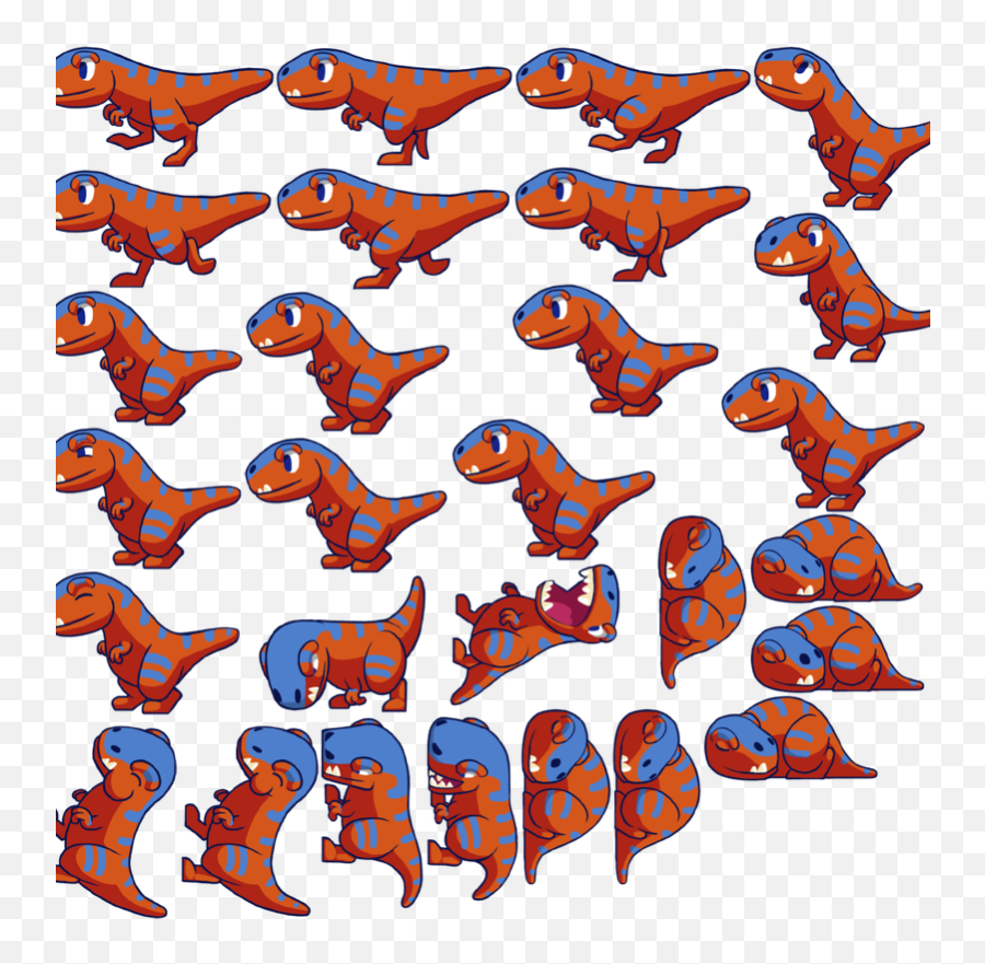 Dinosaur Trex - Dino Sprite Sheet Transparent Png Free Emoji,Transparent Sheets