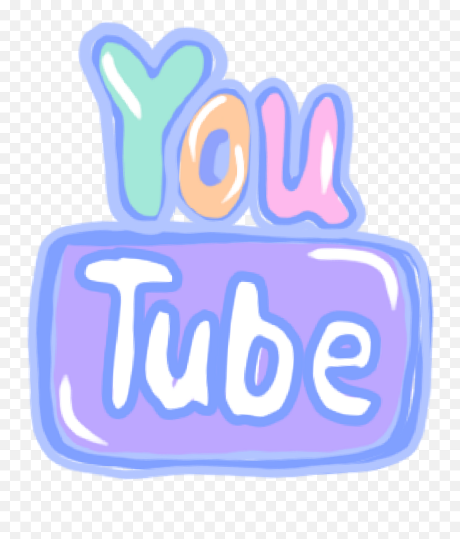 Youtube Logo Handpainted Cute Sticker Emoji,Cute Youtube Logo