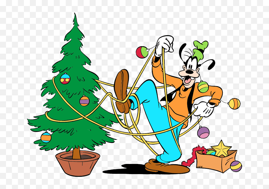 Mickey Mouse Christmas Tree Clip Art - Novocomtop Goofy Disney Christmas Clipart Emoji,Disney Christmas Clipart