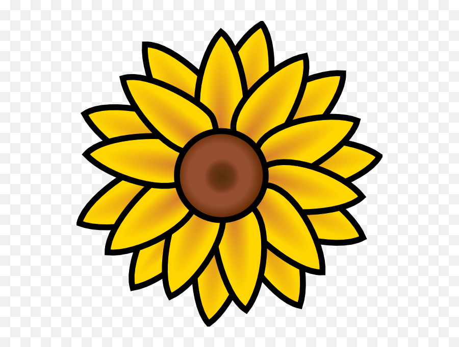 Sunflower Clip Art At Clker - Sunflower Clip Art Emoji,Sunflower Clipart