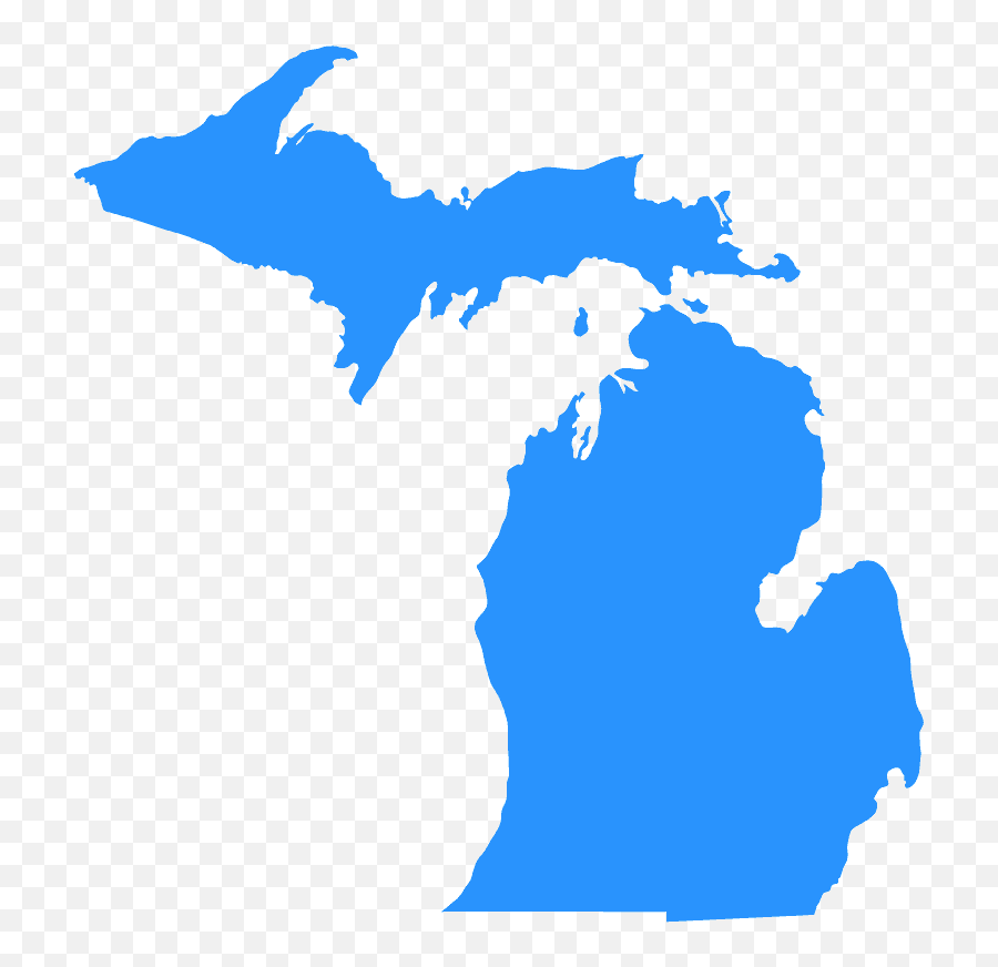 Michigan Map Silhouette - Michigan Outline Emoji,Michigan Outline Png