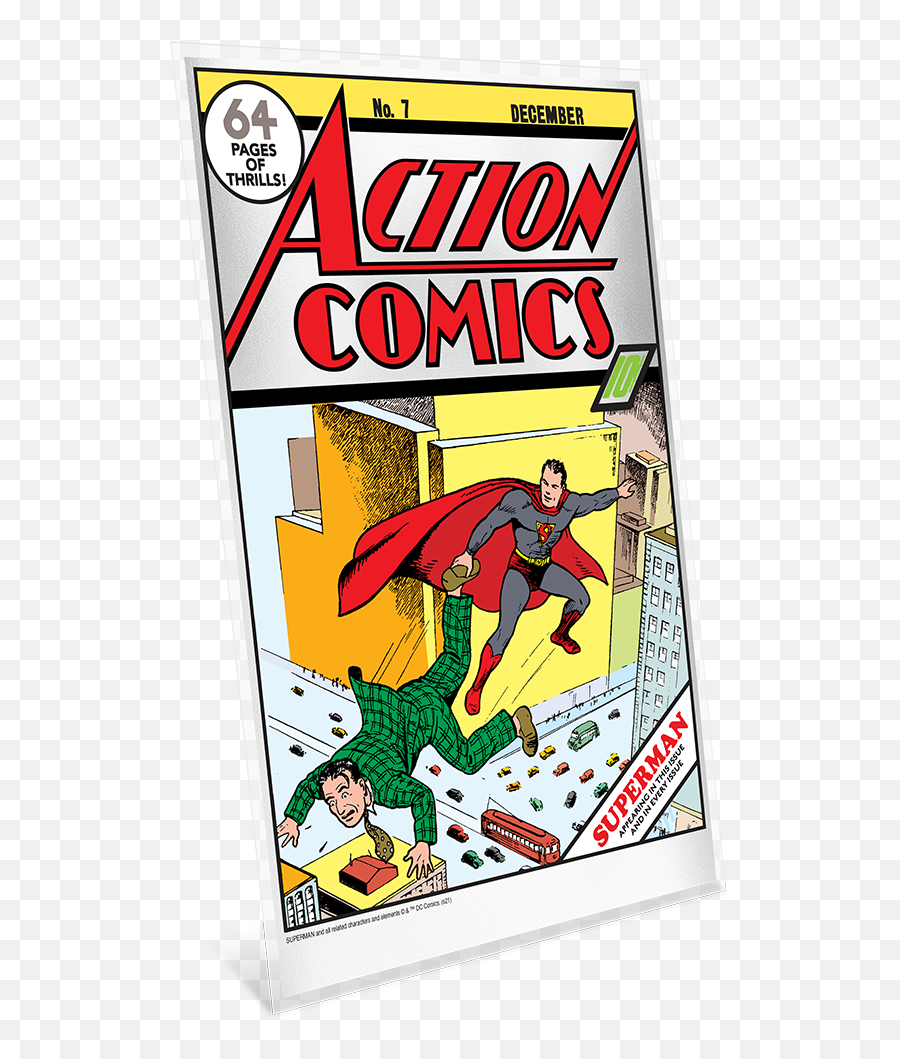 Action Comics 7 35g Pure Silver Foil Emoji,Superman Comic Png