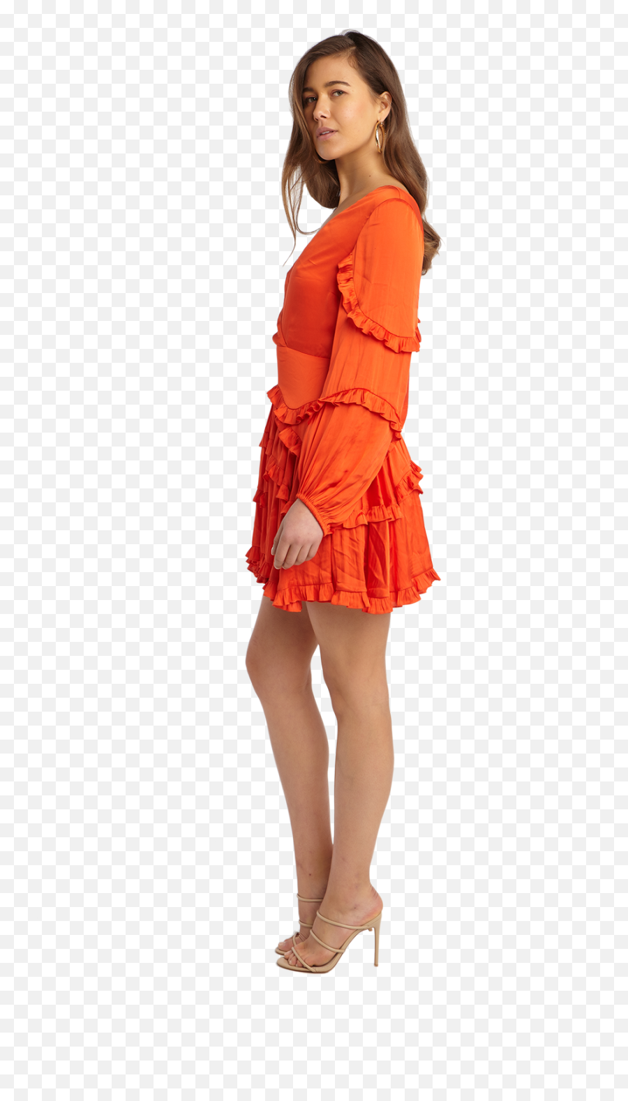 Nala Frill Dress In Paprika Bardot Emoji,Nala Png
